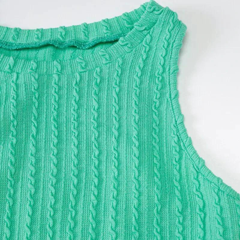 Chic Knitted Tank Sweater Dress - MANDOTOS