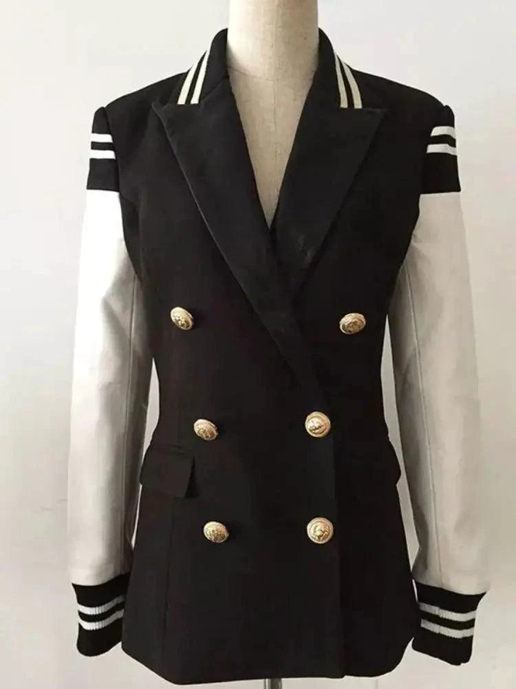 Chic Leather Blazer Coat - MANDOTOS