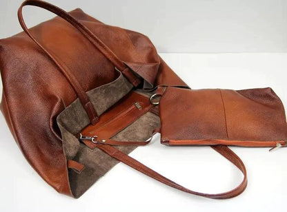 Chic Leather Tote Handbags - MANDOTOS