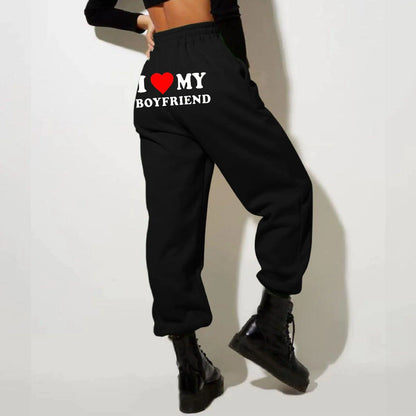 Chic Love Print Trousers - MANDOTOS