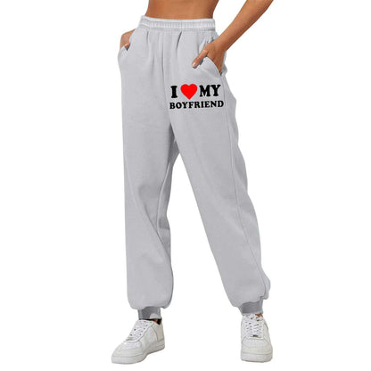 Chic Love Print Trousers - MANDOTOS