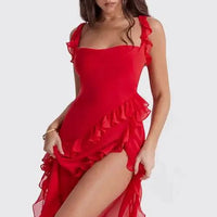 Mandotos chic maxi dress with elegant design, flowing fabric, and sleeveless style, perfect for formal occasions.