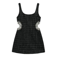 Mandotos chic off-shoulder mini dress with long sleeves, fitted silhouette, and stylish design for trendy occasions.