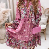 Mandotos chic pleated long sleeve dress featuring a flowy silhouette and elegant design, perfect for stylish occasions.