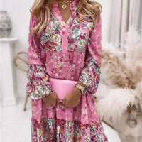 Mandotos chic pleated long sleeve dress with elegant design and flowing fabric, perfect for stylish occasions.
