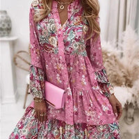 Mandotos chic pleated long sleeve dress with a flowing silhouette and elegant design, perfect for stylish occasions.