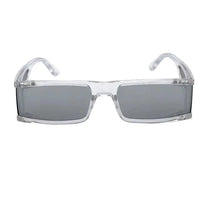 Mandotos chic retro rectangle sunglasses with black frames and tinted lenses, stylish and trendy eyewear for a vintage look.