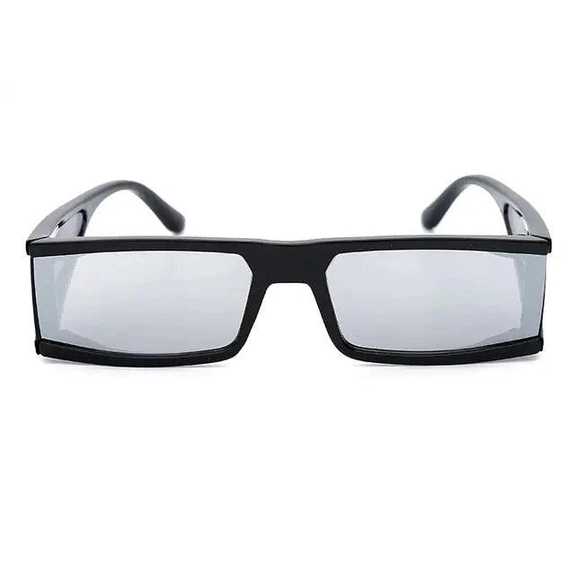 Mandotos chic retro rectangle sunglasses with black frames and tinted lenses, stylish and vintage-inspired eyewear.