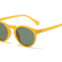 Mandotos chic round UV-block sunglasses with black frames and dark lenses, stylish eyewear for sun protection