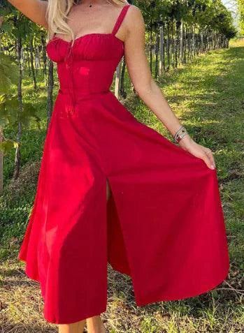 Chic Sleeveless Swing Midi Skirt - MANDOTOS
