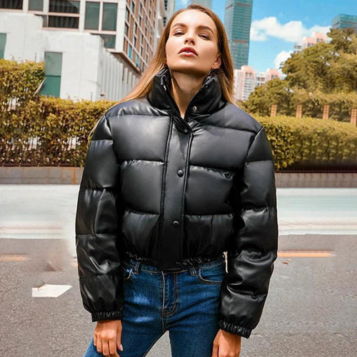 Chic Winter PU Leather Jackets - MANDOTOS