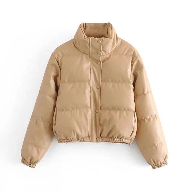 Chic Winter PU Leather Jackets - MANDOTOS