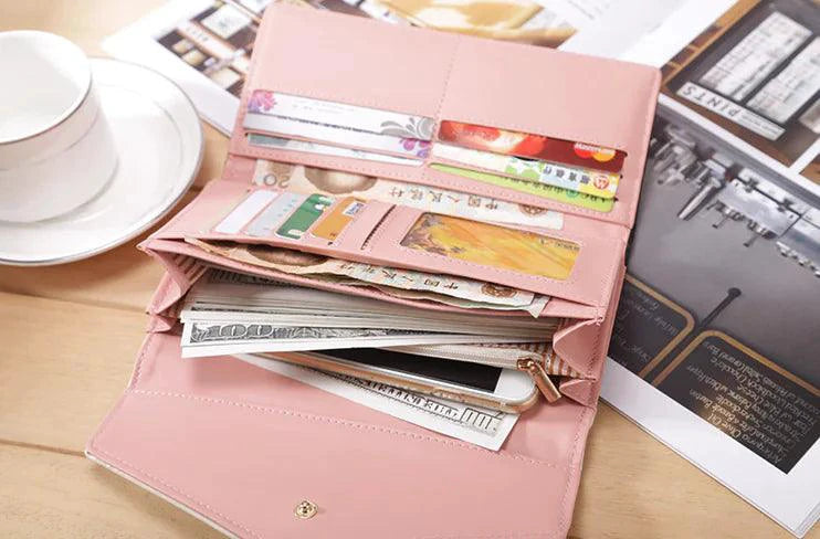 Chic Women's Leather Clutch Wallet & Card Holder - MANDOTOS
