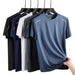 CHRLCK Men's Running Quick Drying T-shirts Breathable Hiking Fishing Tees Soft Elasticity Outdoor Sports Short Shirt Summer - MANDOTOS