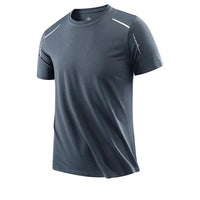 Mandotos men's quick dry running T-shirt in size M, breathable outdoor sports tee suitable for hiking and fishing activities.