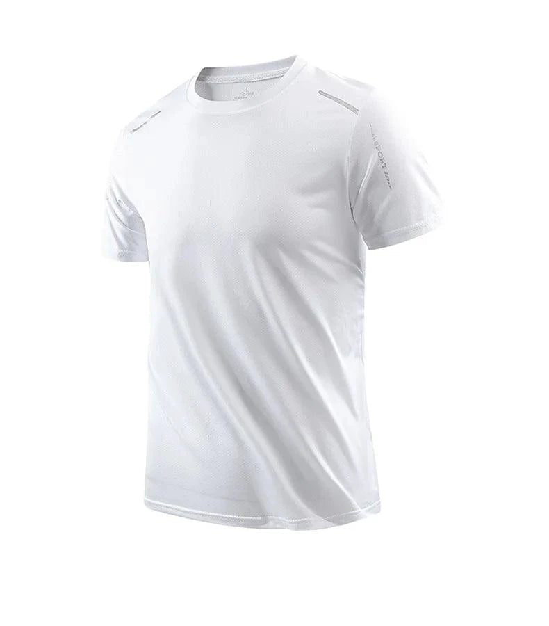 CHRLCK Men's Running Quick Drying T-shirts Breathable Hiking Fishing Tees Soft Elasticity Outdoor Sports Short Shirt Summer - MANDOTOS