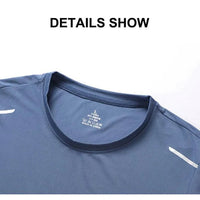 Mandotos men's quick dry running T-shirt in size M, breathable outdoor sports tee for hiking, fishing, and summer activities.