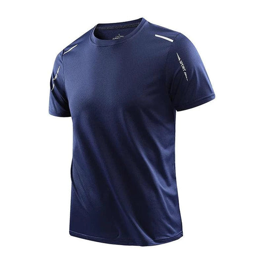 CHRLCK Men's Running Quick Drying T-shirts Breathable Hiking Fishing Tees Soft Elasticity Outdoor Sports Short Shirt Summer - MANDOTOS