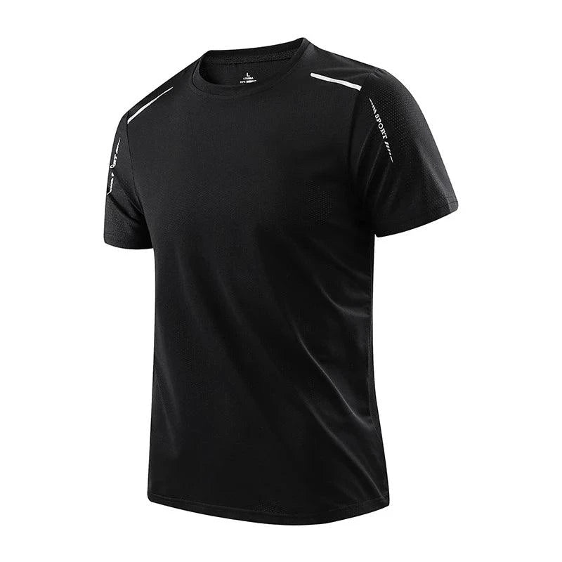 CHRLCK Men's Running Quick Drying T-shirts Breathable Hiking Fishing Tees Soft Elasticity Outdoor Sports Short Shirt Summer - MANDOTOS