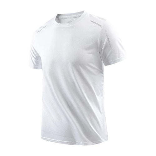 CHRLCK Men's Running Quick Drying T-shirts Breathable Hiking Fishing Tees Soft Elasticity Outdoor Sports Short Shirt Summer - MANDOTOS