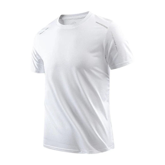 CHRLCK Men's Running Quick Drying T-shirts Breathable Hiking Fishing Tees Soft Elasticity Outdoor Sports Short Shirt Summer - MANDOTOS