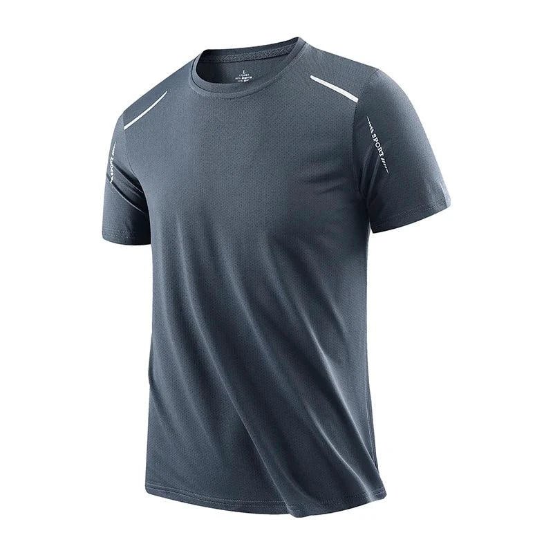 CHRLCK Men's Running Quick Drying T-shirts Breathable Hiking Fishing Tees Soft Elasticity Outdoor Sports Short Shirt Summer - MANDOTOS