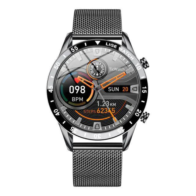 Mandotos Circle Elite Smart Watch with round display and fitness tracking features on a black band.