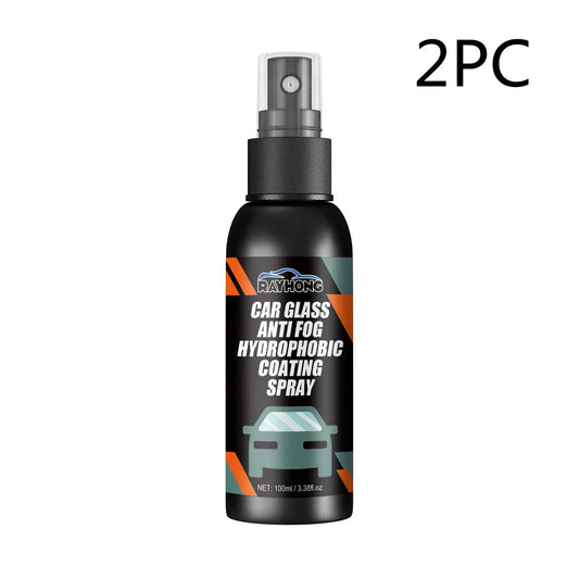 Mandotos ClearView Auto Glass Repellent applied on a car windshield, providing clarity and rain resistance for safer driving.