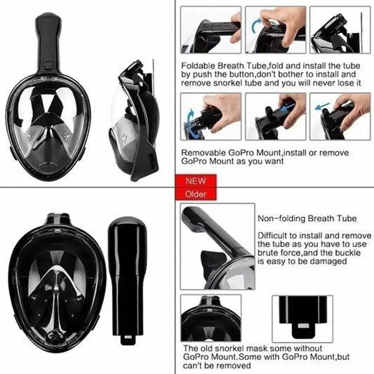 ClearView Snorkel Mask - 180° Vision & Anti-Fog Technology for Ultimate Underwater Adventures - MANDOTOS