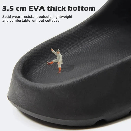 Mandotos Coconut Slippers with thick soles, soft EVA slides for men and women, perfect for summer beach wear and casual comfort.