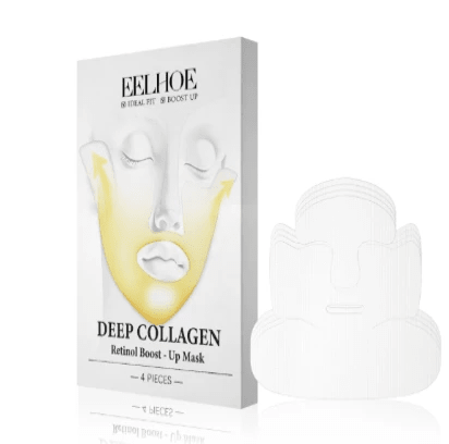 Mandotos Collagen Lifting Face Mask showing a sheet mask with collagen-infused ingredients for skin tightening and hydration.