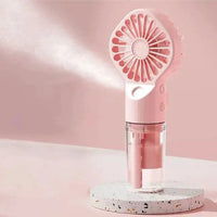 Mandotos Compact Hydrating Mist Fan showing a portable fan with mist spray function and ergonomic design.