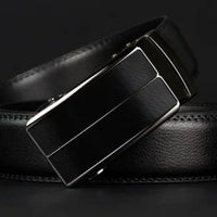 Contemporary MANDOTOS leather belt with sleek design, featuring a silver buckle and smooth finish for stylish casual wear.