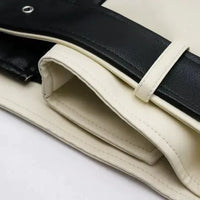 Mandotos contrast vegan leather jacket with stylish design, featuring a sleek fit and modern details for a trendy look.