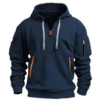 Mandotos cotton dropped shoulder hooded sweatshirt with relaxed fit and adjustable drawstrings, casual and comfortable for everyday wear.