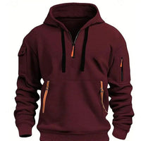Mandotos cotton dropped shoulder hooded sweatshirt with relaxed fit and front pocket, casual style, in soft fabric.