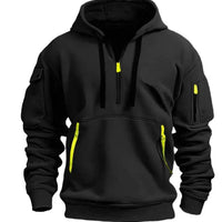 Mandotos cotton dropped shoulder hooded sweatshirt with relaxed fit and front pocket, casual style in soft fabric.