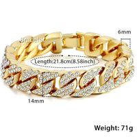 Mandotos Cuban Gold Curb Bracelet featuring thick gold links and secure clasp, close-up view highlighting craftsmanship.