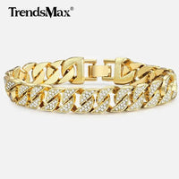 Mandotos Cuban Gold Curb Bracelet featuring interlinked gold chains and a secure clasp, showcasing luxury jewelry design.