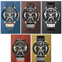 Mandotos Curren Chono 2022 Lux-Watch with sleek black dial, silver case, and metal strap, showcasing modern luxury style.