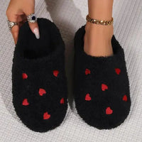 Mandotos Cushy Heart Top Fluffy Slippers featuring soft, plush material and a cute heart design for cozy comfort.