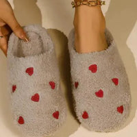 Comfortable Cushy Heart Top Fluffy Slippers by MANDOTOS featuring soft plush material and cozy design for indoor wear