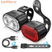 Cycling Bicycle Front Rear Light Set Bike USB Charge Headlight Light MTB Waterproof Taillight LED Lantern Bicycle Accessories MANDOTOS