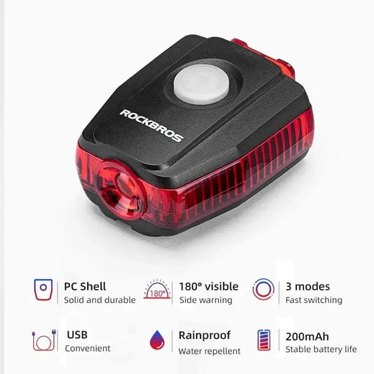 Cyclist's Beacon: USB Rechargeable Waterproof Light - MANDOTOS