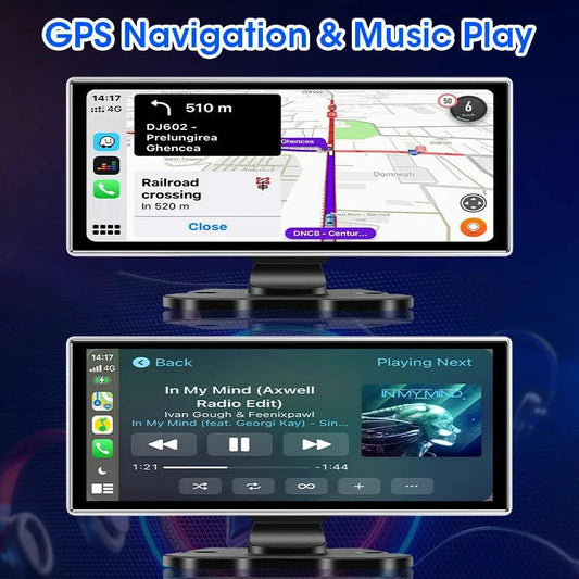 Mandotos dash cam 10.11.26 inches with 4K resolution and GPS tracking, showing the device mounted in a vehicle interior.