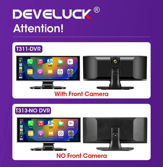 MANDOTOS 10.11.26-inch dash cam with 4K resolution and built-in GPS, showing the front view with lens and display screen.