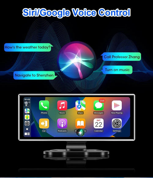 Mandotos dash cam 10.11.26-inch with 4K resolution and built-in GPS, showing the camera lens and display screen.