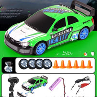 Mandotos 2.4G 4WD RC Drift Car toy featuring GTR and AE86 models, remote control racing vehicle for kids and Christmas gifts