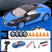 Mandotos 2.4G 4WD RC Drift Car toy with GTR AE86 model, remote control, perfect for children and racing enthusiasts.