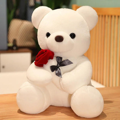 23-45cm New Lovely Hug Roses Teddy Bear Plush Pillow Stuffed Soft Animal Dolls Nice Birthday Gift Girlfriend Valentine's Day - MANDOTOS